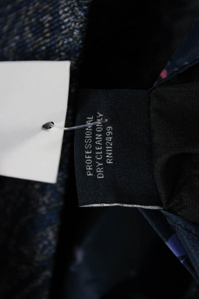 Tailorbyrd Women Dark Blue Paisley Bird Collared Button Blazer Size 42