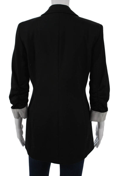 Eccoci Women Black Collared Button Blazer Long Sleeve Classic Size 4
