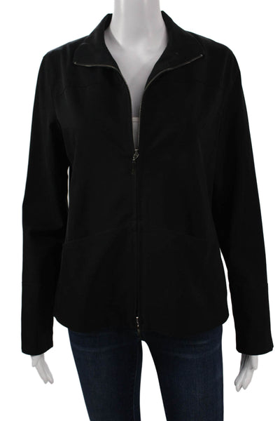 Shin Choi Womens Windbreaker Black Zip Collared Long Sleeve Size 6