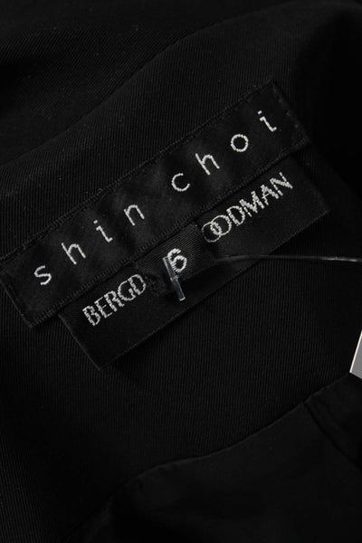 Shin Choi Womens Windbreaker Black Zip Collared Long Sleeve Size 6