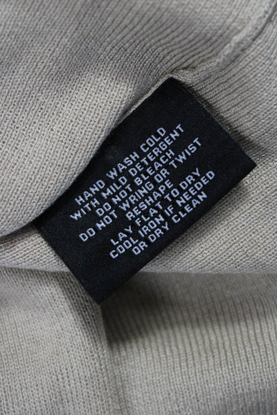 Sutton Studio Women Beige Silk Cashmere V-Neck Button Cardigan Size M