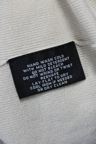 Sutton Studio Womens Cardigan Beige Silk Cashmere V-Neck Button Size M