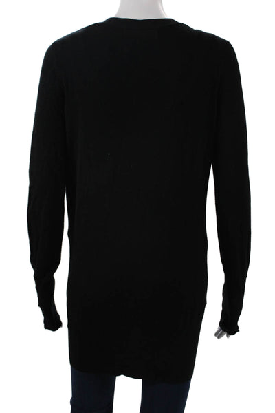 Zara Women Cardigan Black V-Neck Button Long Sleeve Size M