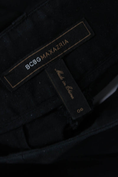 BCBGMAXAZRIA Womens Dress Pants Black 97% Cotton 32in Inseam Size 6