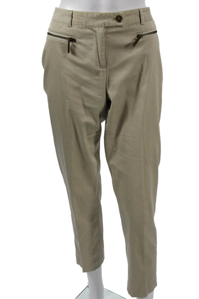 Michael Michael Kors Womens Cropped Ankle Khakis Beige Cotton Blend Size 6