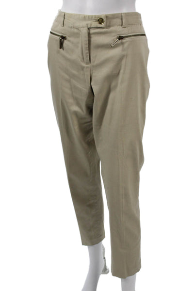 Michael Michael Kors Womens Cropped Ankle Khakis Beige Cotton Blend Size 6