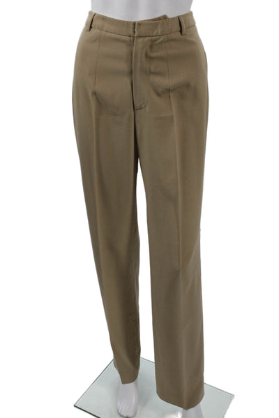 Strenesse Group Mens Dress Pants Beige Virgin Wool Button Inseam 32 Size 6
