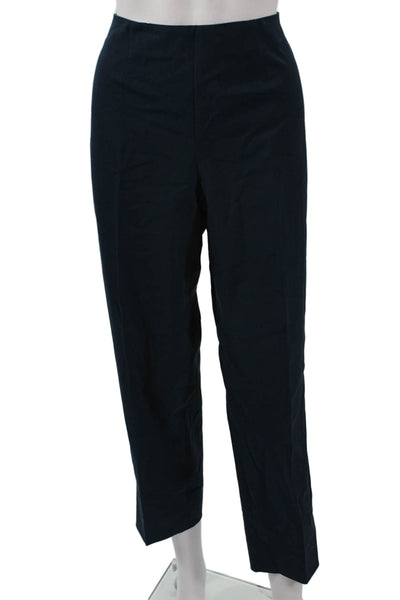 Piazza Sempione Women Ankle Dress Pants Dark Blue Nylon Elastane Size 48