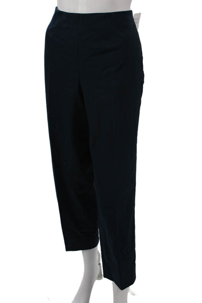 Piazza Sempione Women Ankle Dress Pants Dark Blue Nylon Elastane Size 48