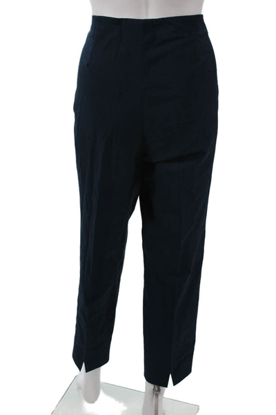 Piazza Sempione Women Ankle Dress Pants Dark Blue Nylon Elastane Size 48