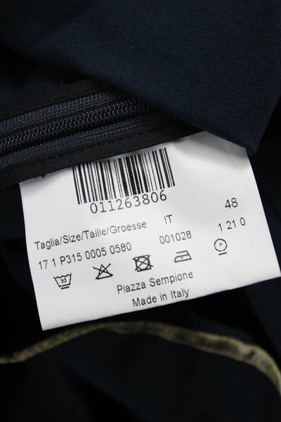 Piazza Sempione Women Ankle Dress Pants Dark Blue Nylon Elastane Size 48