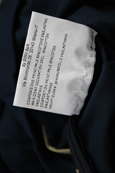 Piazza Sempione Women Ankle Dress Pants Dark Blue Nylon Elastane Size 48