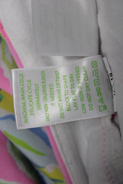 Lily Pulitzer Women Pink Floral Beach Shorts Rayon Spandex Size 14