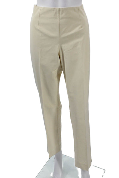Charlotte Kellogg Palm Beach Women Beige Dress Pants 28in Silk Cotton Size 12