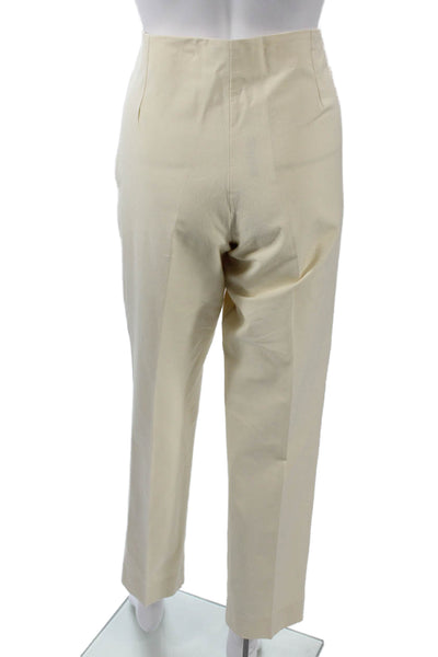 Charlotte Kellogg Palm Beach Women Beige Dress Pants 28in Silk Cotton Size 12