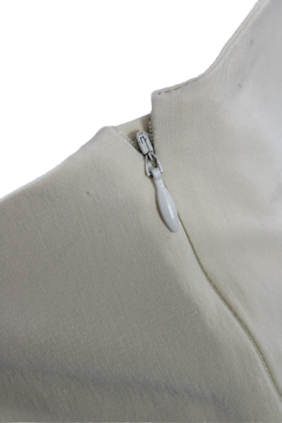 Charlotte Kellogg Palm Beach Women Beige Dress Pants 28in Silk Cotton Size 12