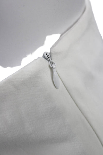 Piazza Sempione Womens Cropped Ankle Dress Pants White Cotton Elastane Size 46