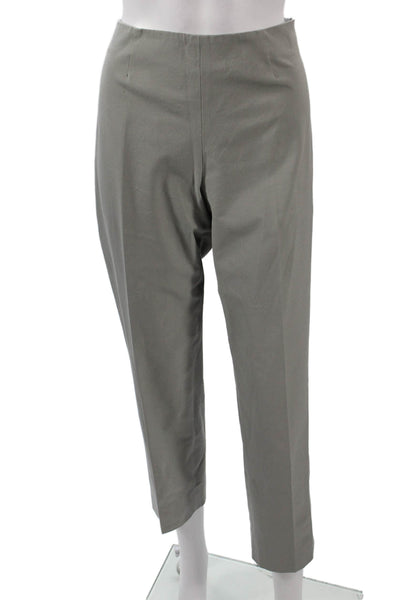 Piazza Sempione Women Cropped Ankle Dress Pants Gray Zip Cotton Size 48