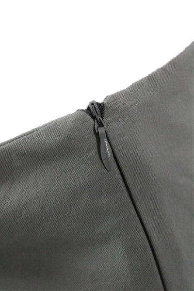 Piazza Sempione Women Cropped Ankle Dress Pants Gray Zip Cotton Size 48