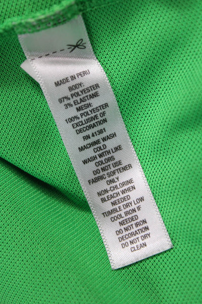 RLX Ralph Lauren Women Green Collared Button Long Sleeve Basic Polo Size S