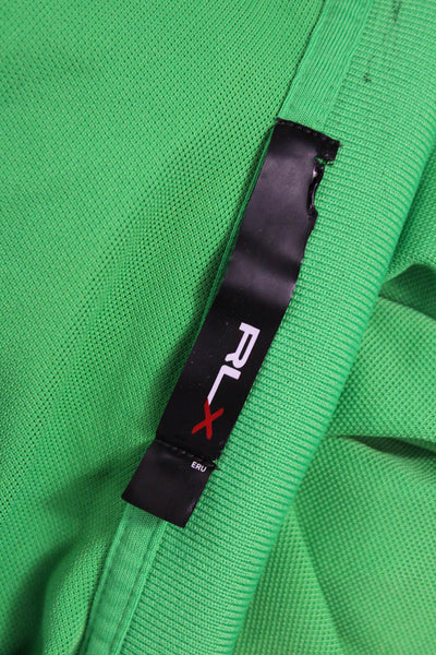 RLX Ralph Lauren Women Green Collared Button Long Sleeve Basic Polo Size S