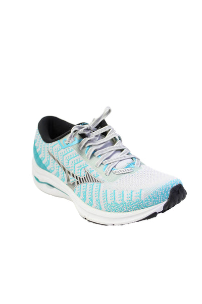 Mizuno Womens Wave Rider 24 Wave Knit Running Sneakers Blue Size 7