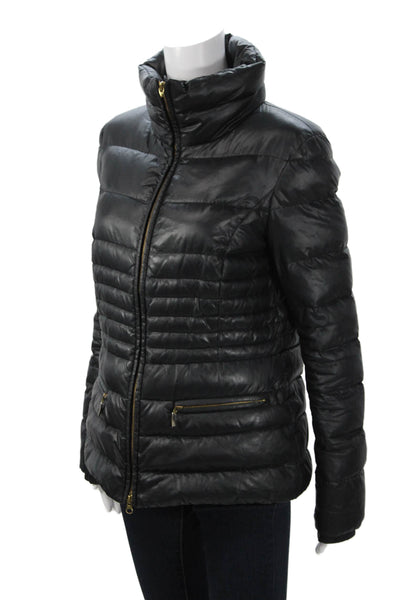 Escada Women Quilted Puffer Jacket Black Polyester Zip Size 34