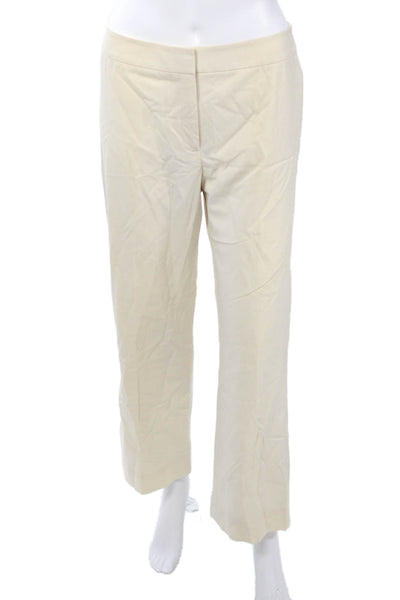 Lafayette 148 New York Womens Dress Pants Beige Wool Hook & Eye Size 6