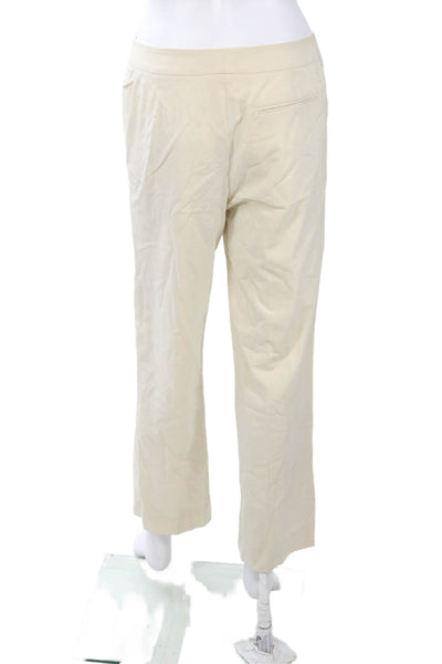 Lafayette 148 New York Womens Dress Pants Beige Wool Hook & Eye Size 6