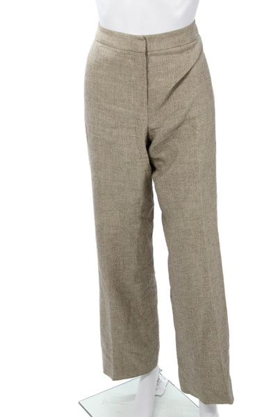 Lafayette 148 New York Women Beige Dress Pants Silk Blend Size 6