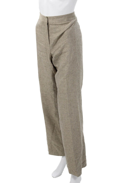 Lafayette 148 New York Women Beige Dress Pants Silk Blend Size 6