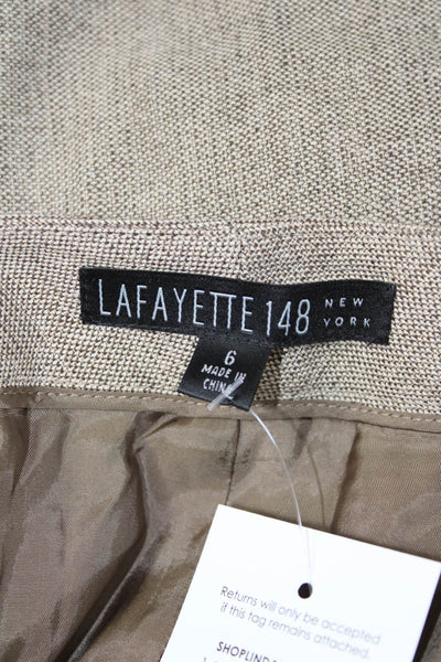 Lafayette 148 New York Women Beige Dress Pants Silk Blend Size 6