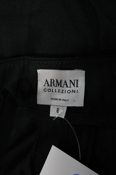 Armani Collezioni Womens Dress Pants Black Wool Size 8