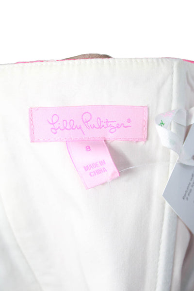 Lilly Pulitzer Womens Shift Dress Pink Check Cotton Sleeveless Mini Size 8