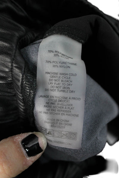 David Lerner Women Cropped Jogger Pants Black Drawstring Biker Size S