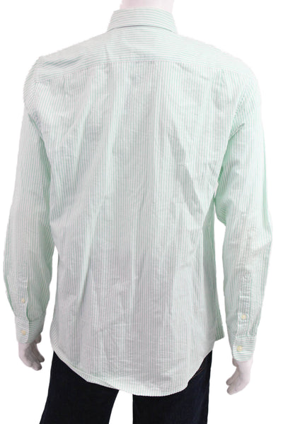 Jack Wills Men Button-Down Light Blue Striped Long Sleeve Cotton Size L