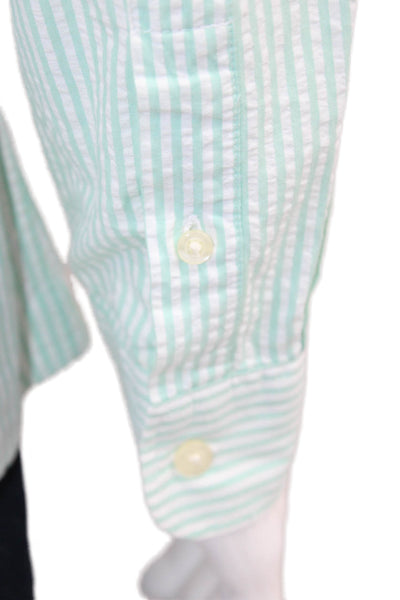 Jack Wills Men Button-Down Light Blue Striped Long Sleeve Cotton Size L