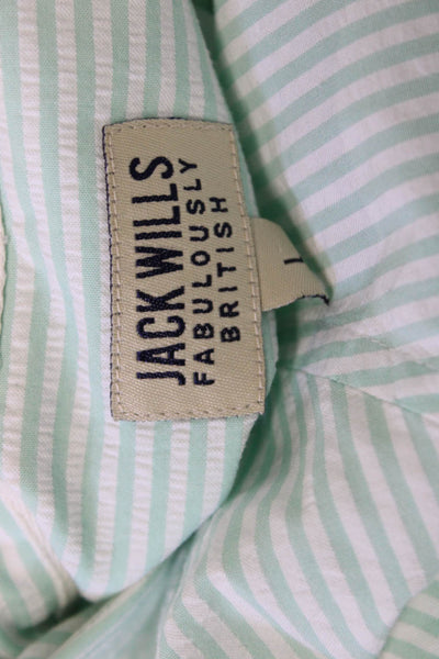 Jack Wills Men Button-Down Light Blue Striped Long Sleeve Cotton Size L