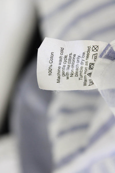 J Crew Mens Button-Down Long Sleeve White Striped Cotton Shirt Size M