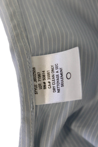 Elie Tahari Mens Light Blue Striped Point Collar Long Sleeve Dress Shirt Size L