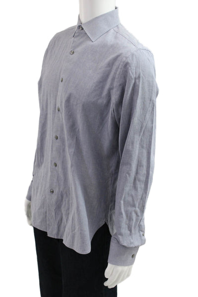 The Men's Store at Bloomingdale's Mens Gray Point Dress Shirt Size M