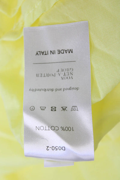 Iris & Ink Women Yellow A-Line Sundress V-Neck Sleeveless Short Cotton Size 10