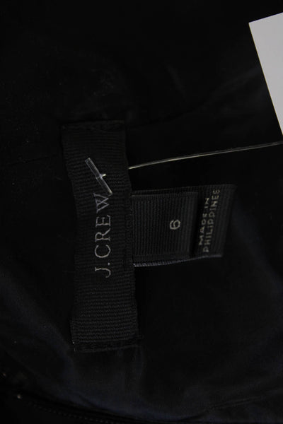 J Crew Women Sheath Dress Black Long Sleeve Mid Calf Size 6