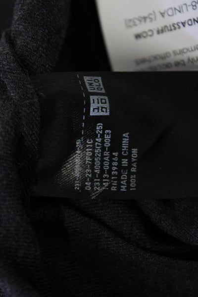 Uniqlo Women Basic Mock Neck Long Sleeve Rayon Top Dark Gray Size M