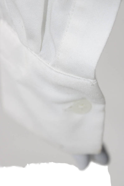 Uniqlo Women Basic V-Neck Long Sleeve Blouse White Size M