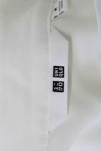 Uniqlo Women Basic V-Neck Long Sleeve Blouse White Size M