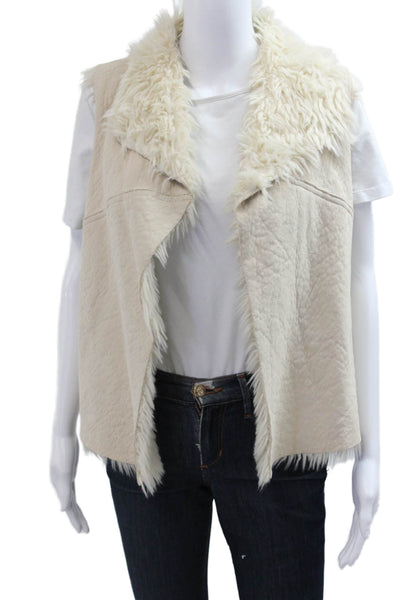 Zara Basic Womens Beige Collared Sleeveless Boho Vest Size XS