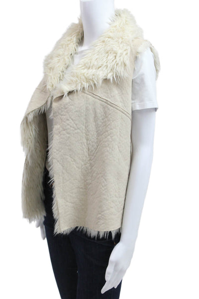 Zara Basic Womens Beige Collared Sleeveless Boho Vest Size XS