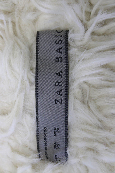 Zara Basic Womens Beige Collared Sleeveless Boho Vest Size XS