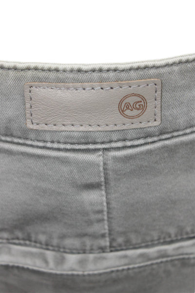 AG Women Cropped Chinos Gray Button Waist Size 28